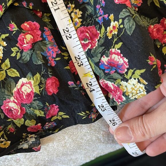 BODY CENTRAL Black Multicolored Floral Tiered Strapless Mini Dress 90’s Theme MD - Picture 7 of 7